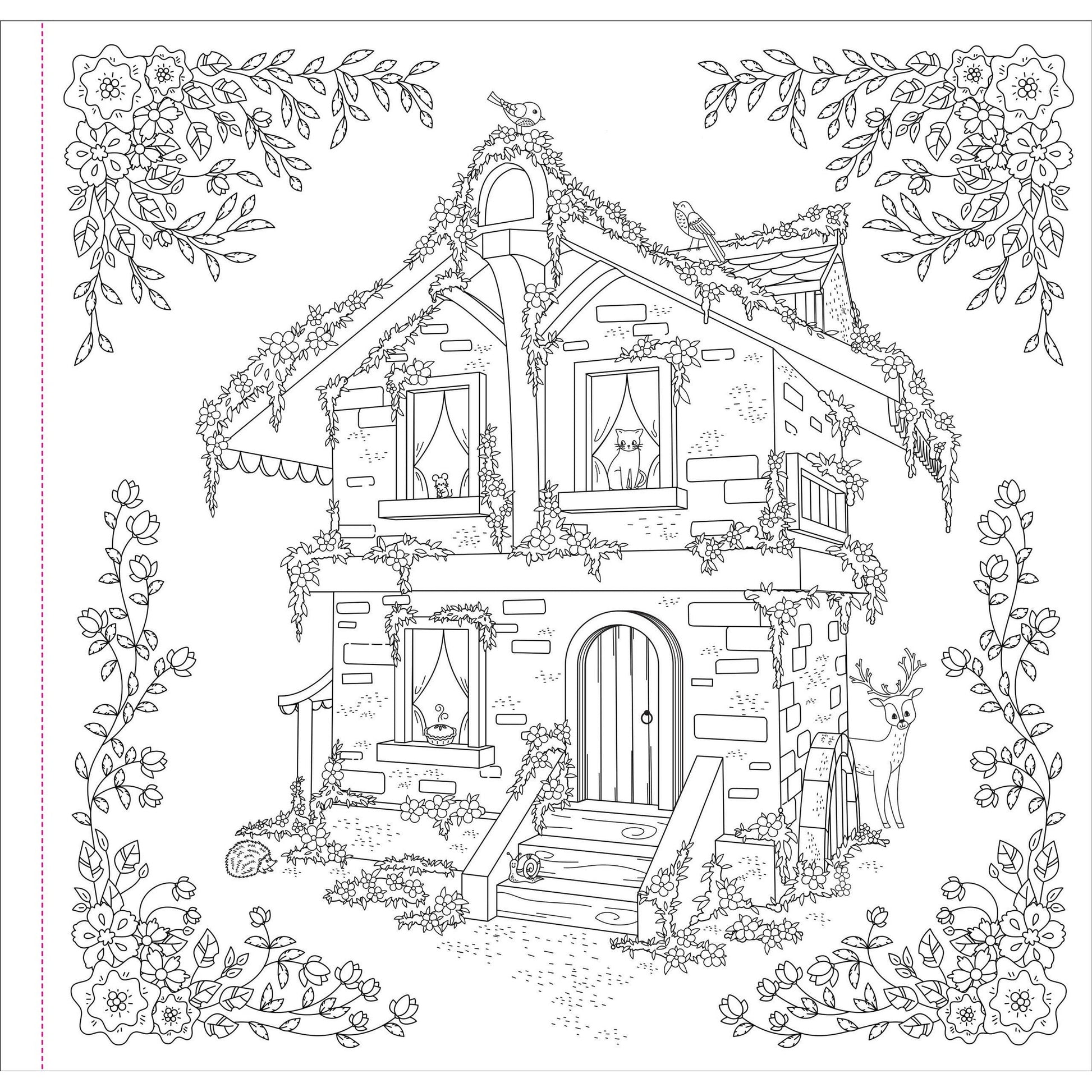 Cottagecore Adult Coloring Book | 31 Cozy Farmhouse Designs
