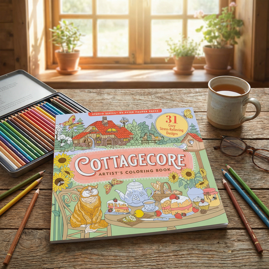 Cottagecore Adult Coloring Book | 31 Cozy Farmhouse Designs