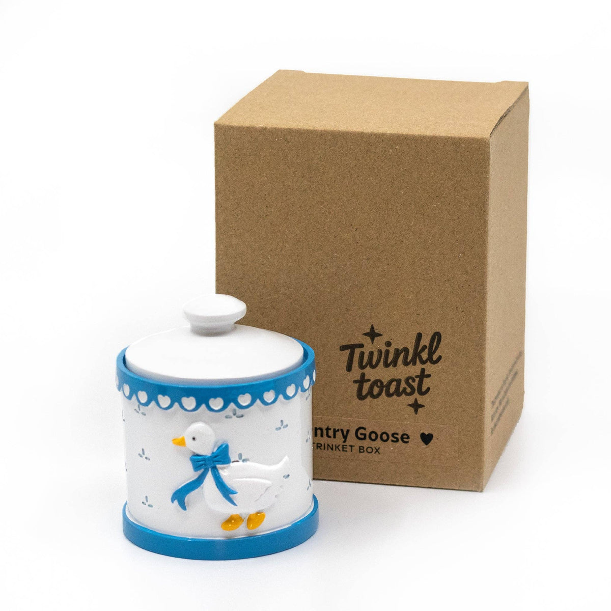 Country Goose 90s Hand-Painted Resin Trinket Box-Twinkltoast-The Bullish Store