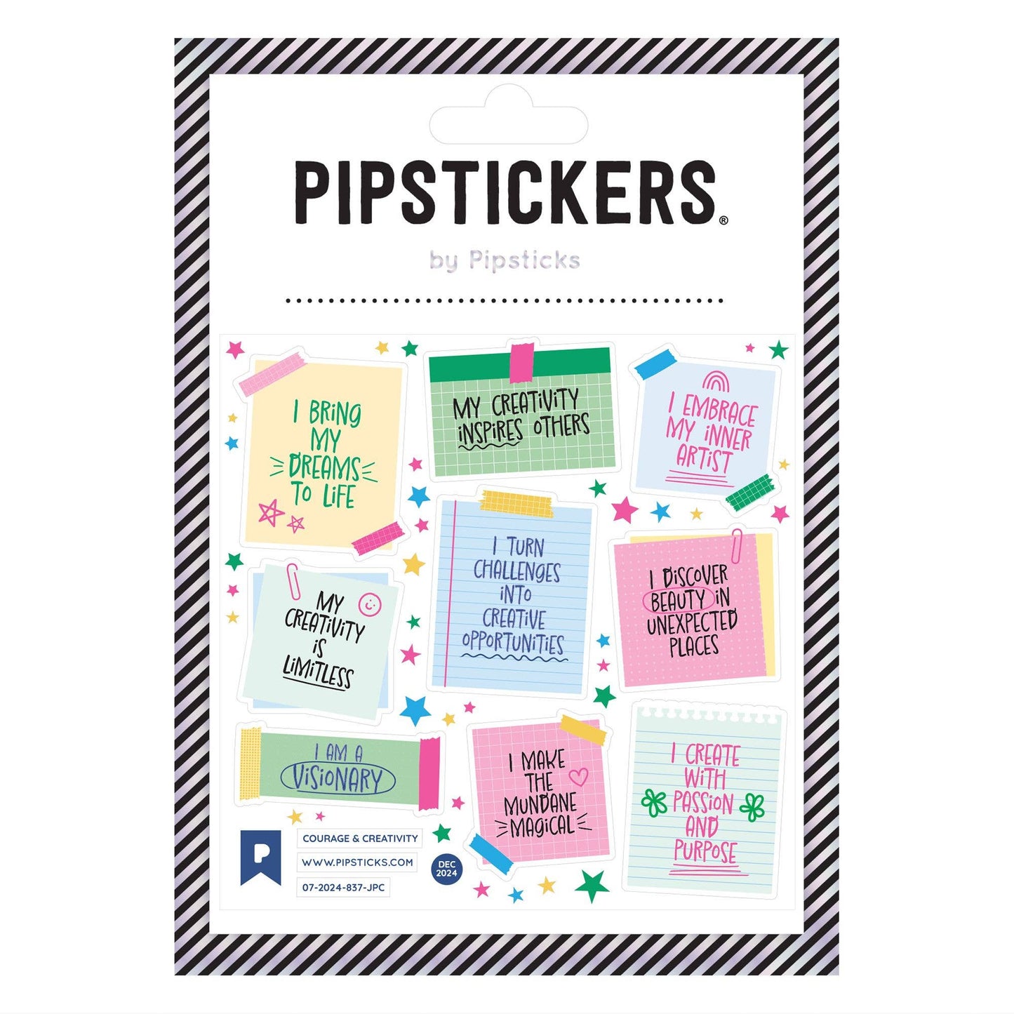 Courage & Creativity Stickers | Motivational & Positivity Quotes Decorative Decals | Sticker Lovers Collection