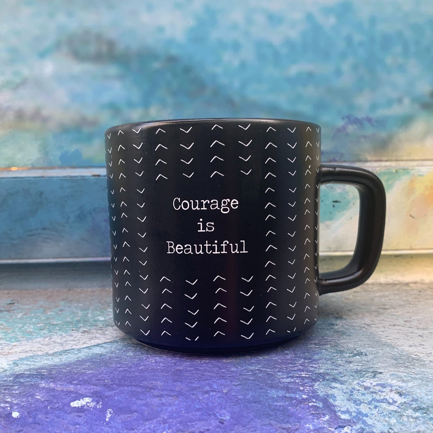 Courage Is Beautiful Stackable Mug | Stoneware Coffee Tea Cup | 14oz.