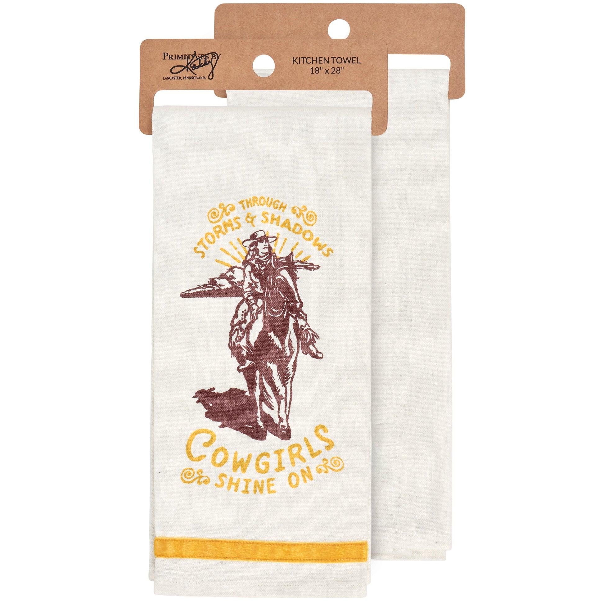 Cowgirls Shine On Kitchen Towel | Western-themed Tea Hand Dish Cloth | 18" x 28"