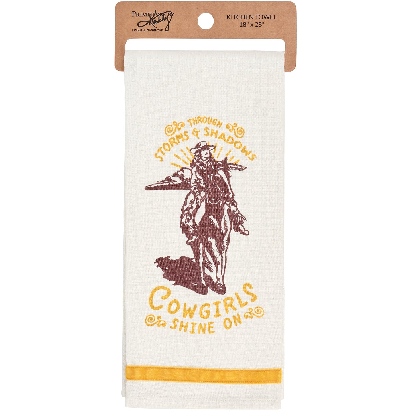 Cowgirls Shine On Kitchen Towel | Western-themed Tea Hand Dish Cloth | 18" x 28"