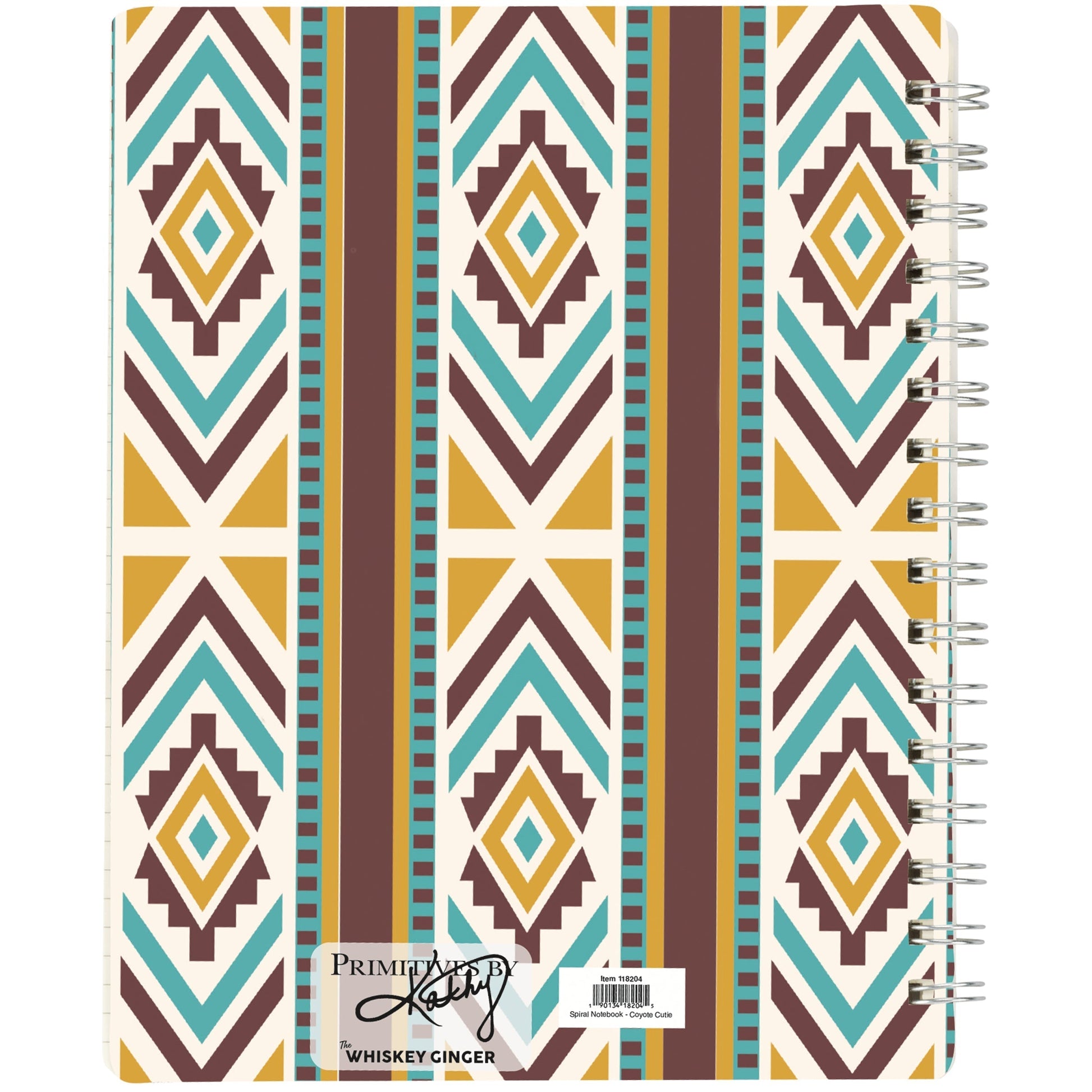 Coyote Cutie Spiral Double-Sided Notebook | Howling Coyote Design Journal | 120 Lined Pages