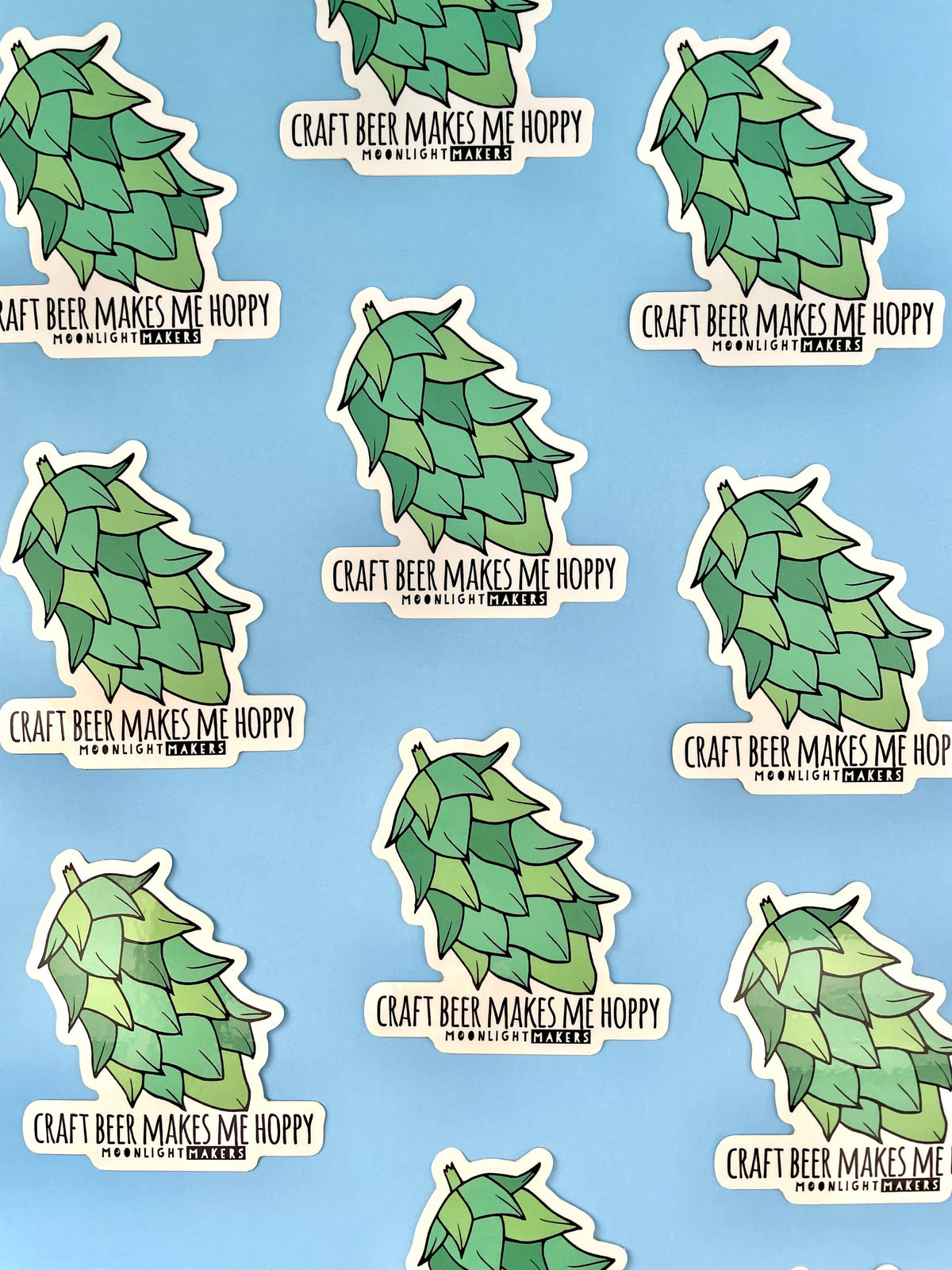 Craft Beer Makes Me Hoppy Vinyl Sticker