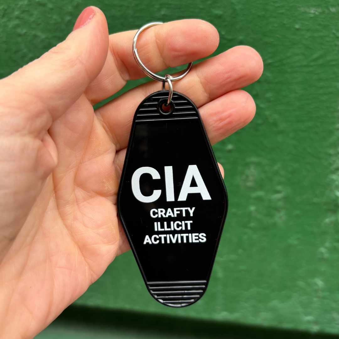 Crafty Illicit Activities Motel Style Keychain in Black-GetBullish-The Bullish Store