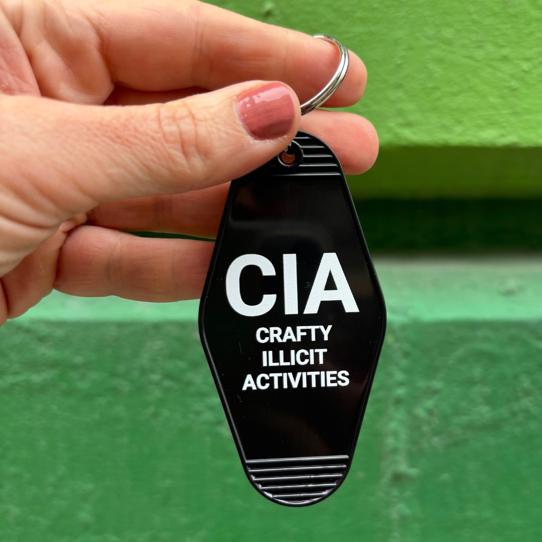 Crafty Illicit Activities Motel Style Keychain in Black-GetBullish-The Bullish Store