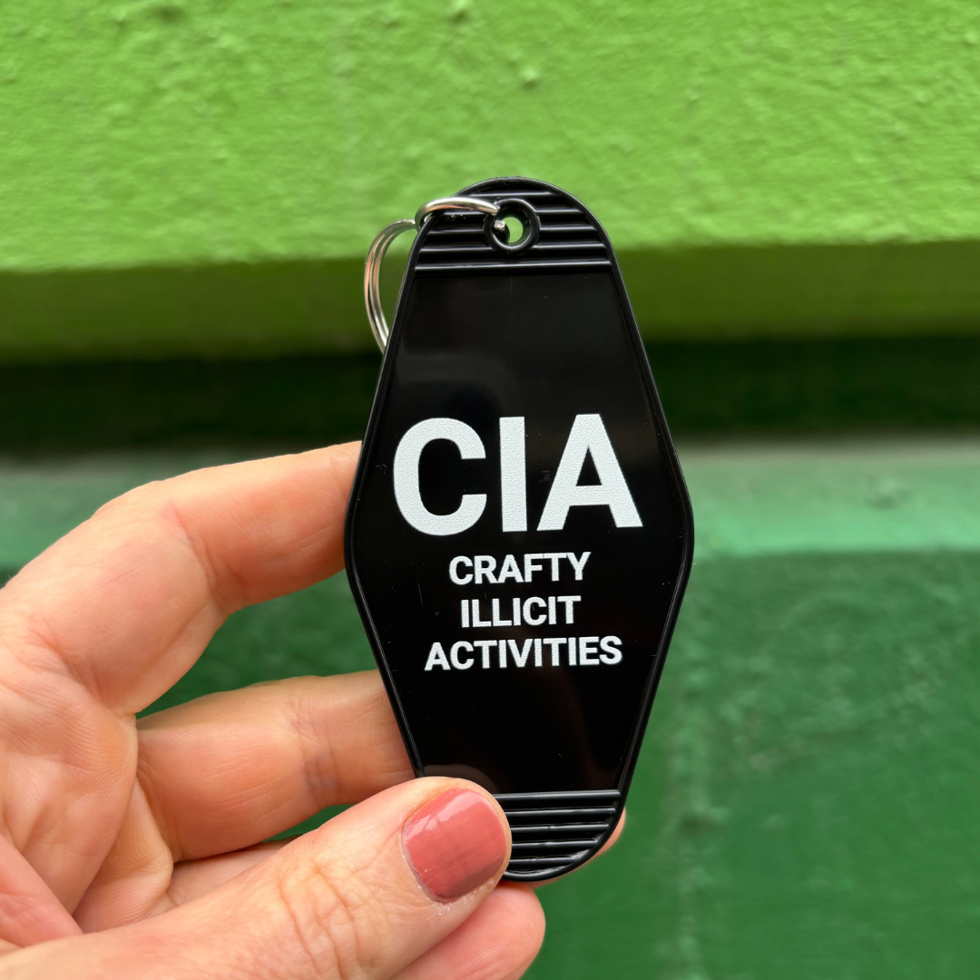 Crafty Illicit Activities Motel Style Keychain in Black-GetBullish-The Bullish Store