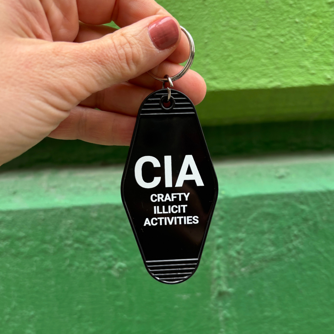 Crafty Illicit Activities Motel Style Keychain in Black-GetBullish-The Bullish Store