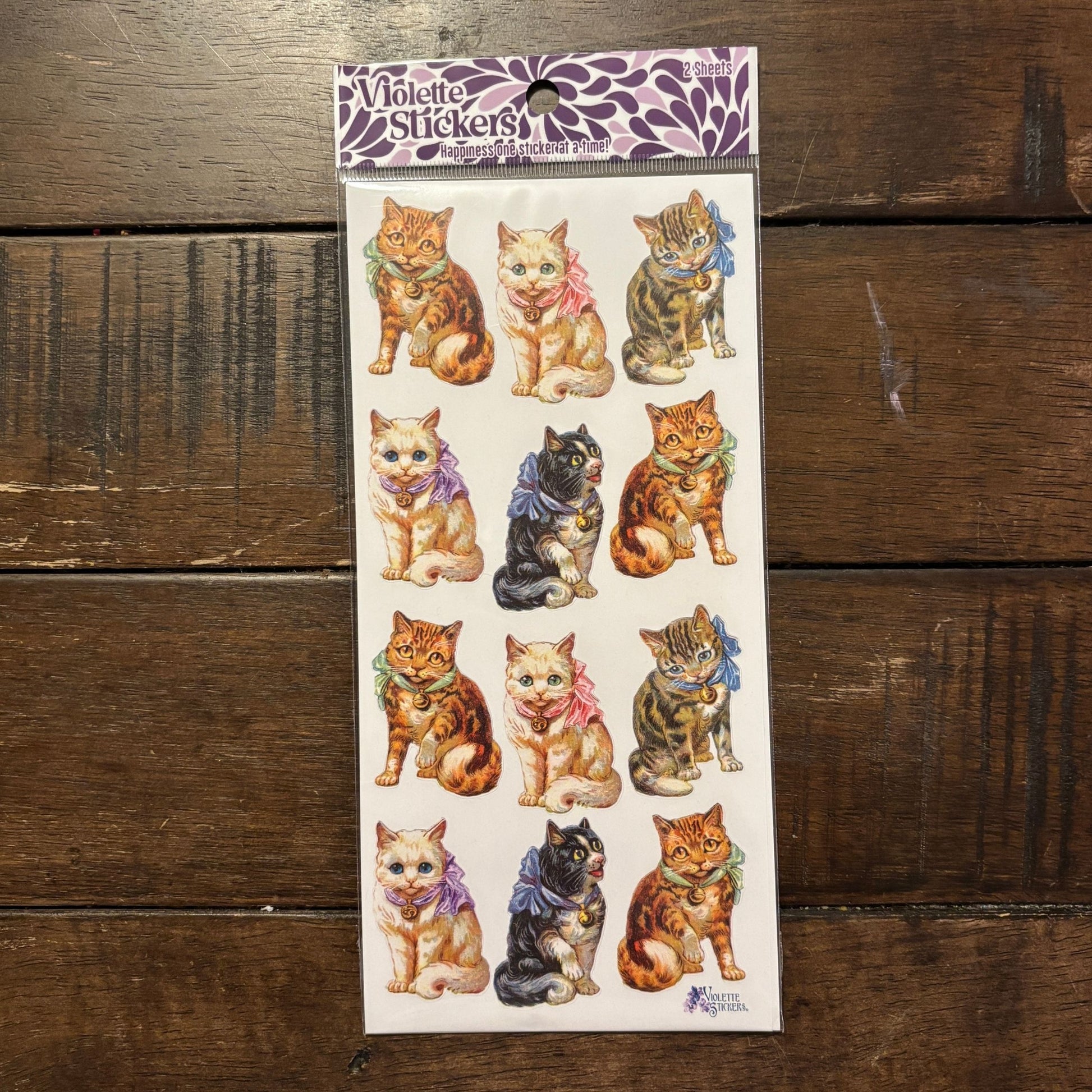 Cranky Cats Stickers | 4" x 8" Paper Stickers | 2 Sheets-Violette Stickers-The Bullish Store
