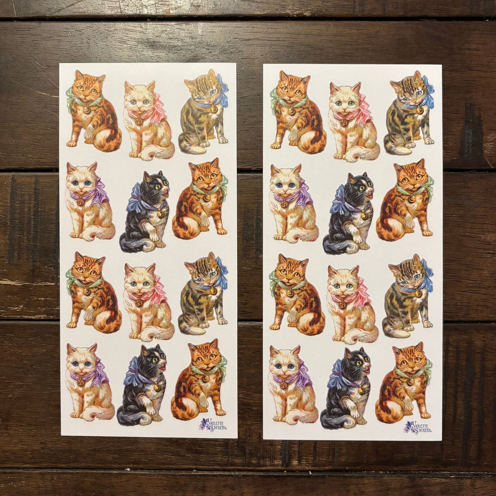 Cranky Cats Stickers | 4" x 8" Paper Stickers | 2 Sheets-Violette Stickers-The Bullish Store