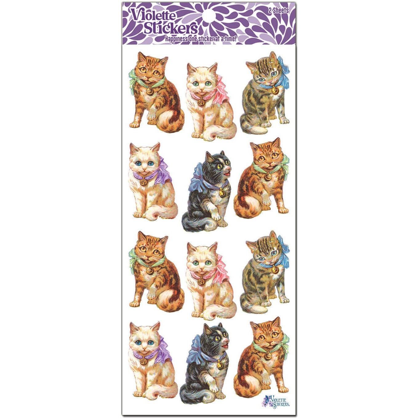 Cranky Cats Stickers | 4" x 8" Paper Stickers | 2 Sheets-Violette Stickers-The Bullish Store