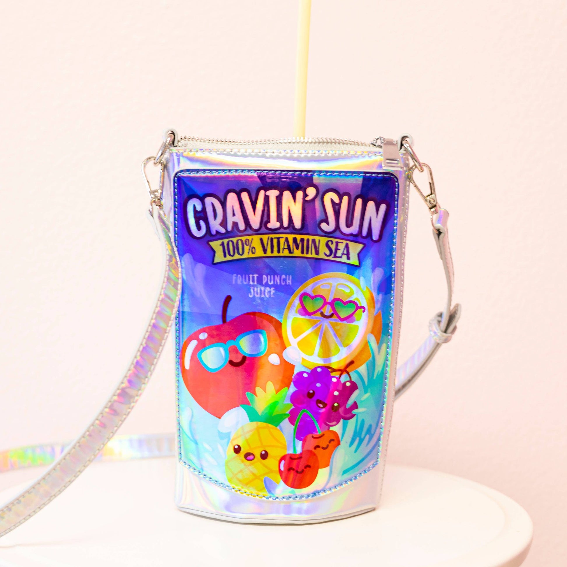 Cravin' Sun Fruit Juice Pouch Handbag | Shaped Purse with Strap