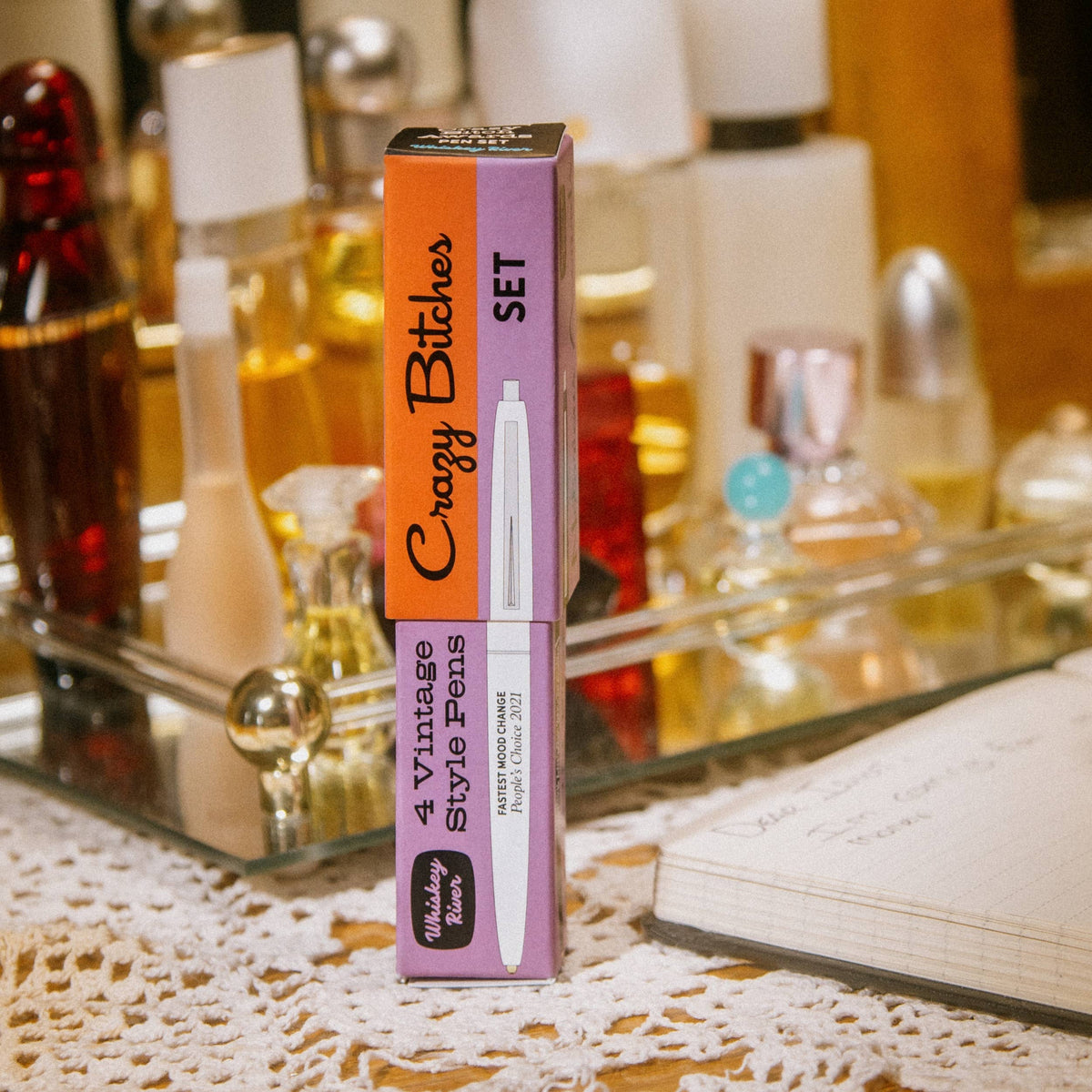 Crazy Bitches Awards Pen Set | 4 Vintage-Style Black Ink Pens