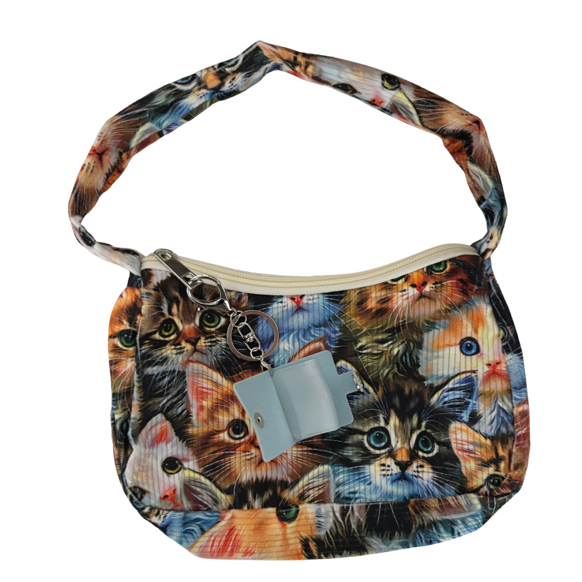Crazy Cat Lady Statement Bag with Mini Kitty Photo Album | Cat Face Collage Handbag-Paper & Quartz-The Bullish Store