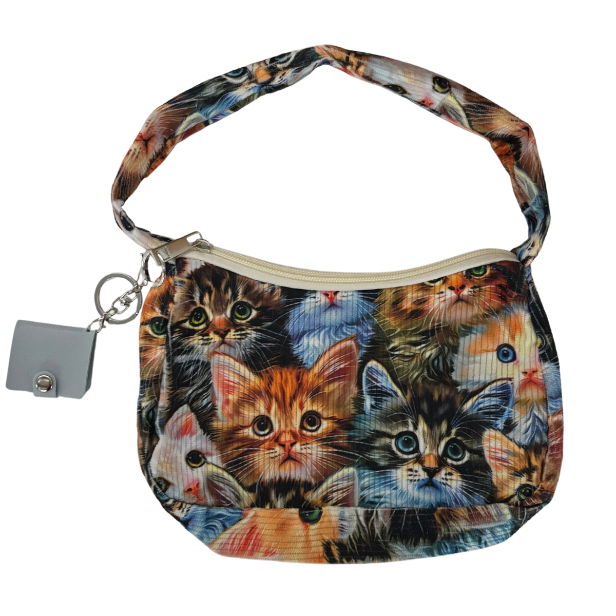 Crazy Cat Lady Statement Bag with Mini Kitty Photo Album | Cat Face Collage Handbag-Paper & Quartz-The Bullish Store