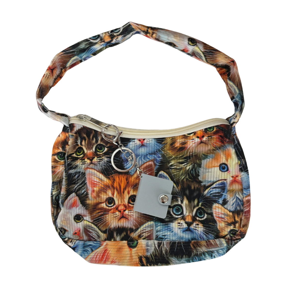 Crazy Cat Lady Statement Bag with Mini Kitty Photo Album | Cat Face Collage Handbag-Paper & Quartz-The Bullish Store
