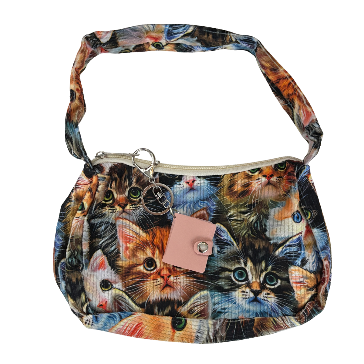 Crazy Cat Lady Statement Bag with Mini Kitty Photo Album | Cat Face Collage Handbag-Paper & Quartz-The Bullish Store