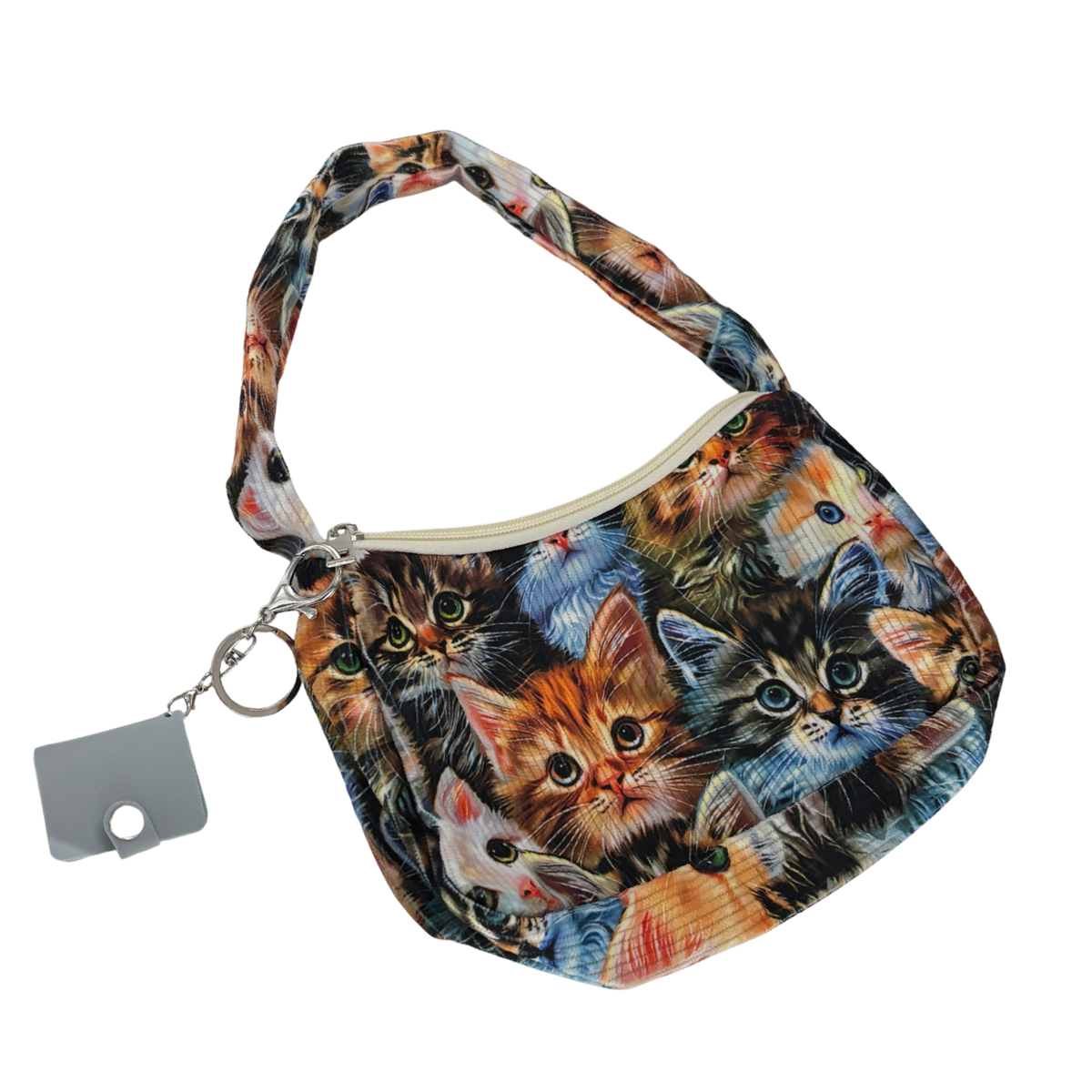 Crazy Cat Lady Statement Bag with Mini Kitty Photo Album | Cat Face Collage Handbag-Paper & Quartz-The Bullish Store