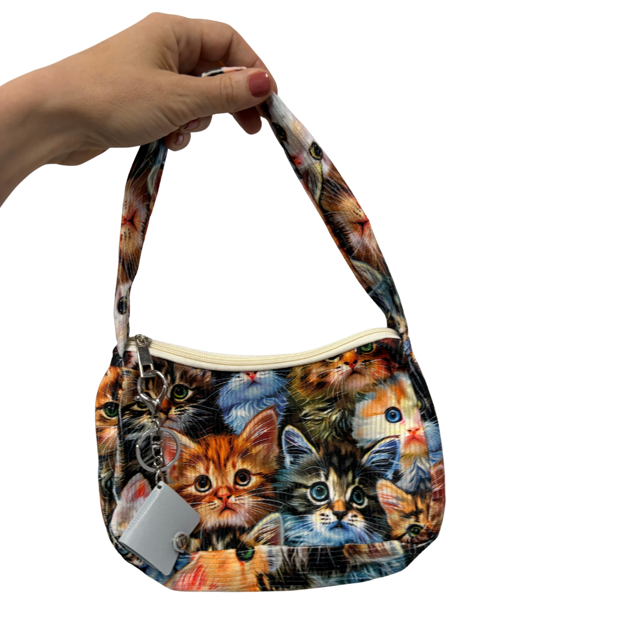 Crazy Cat Lady Statement Bag with Mini Kitty Photo Album | Cat Face Collage Handbag-Paper & Quartz-The Bullish Store