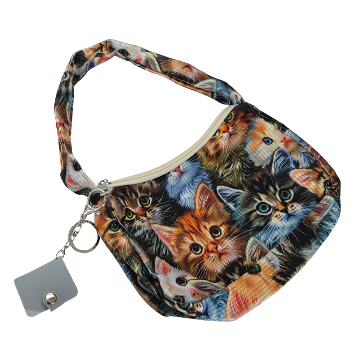 Crazy Cat Lady Statement Bag with Mini Kitty Photo Album | Cat Face Collage Handbag-Paper & Quartz-The Bullish Store