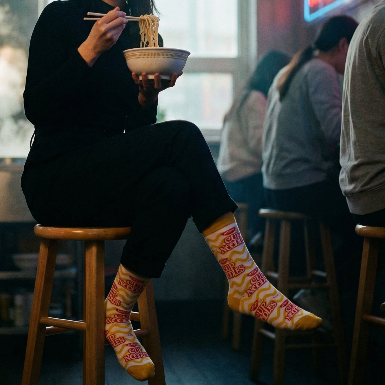 Crazy Socks Women’s Crew Cup Noodles Socks | Fun Foodie Gift Socks