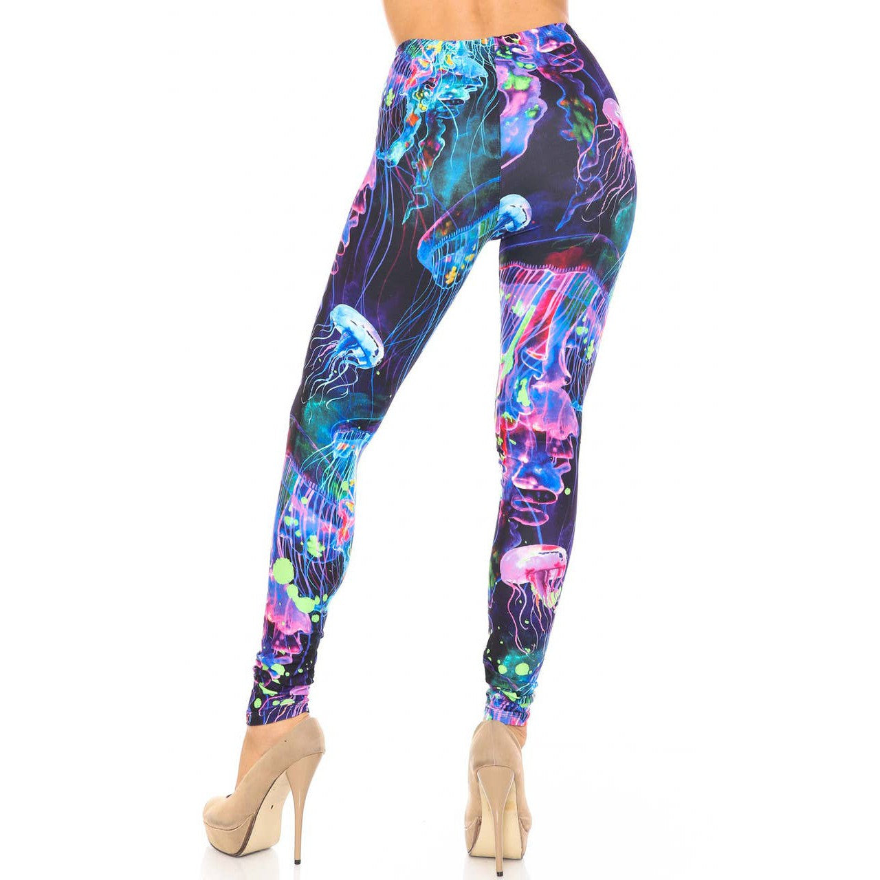 Creamy Soft Luminous Jelly Fish Leggings Sizes 0-5X Plus Size Available