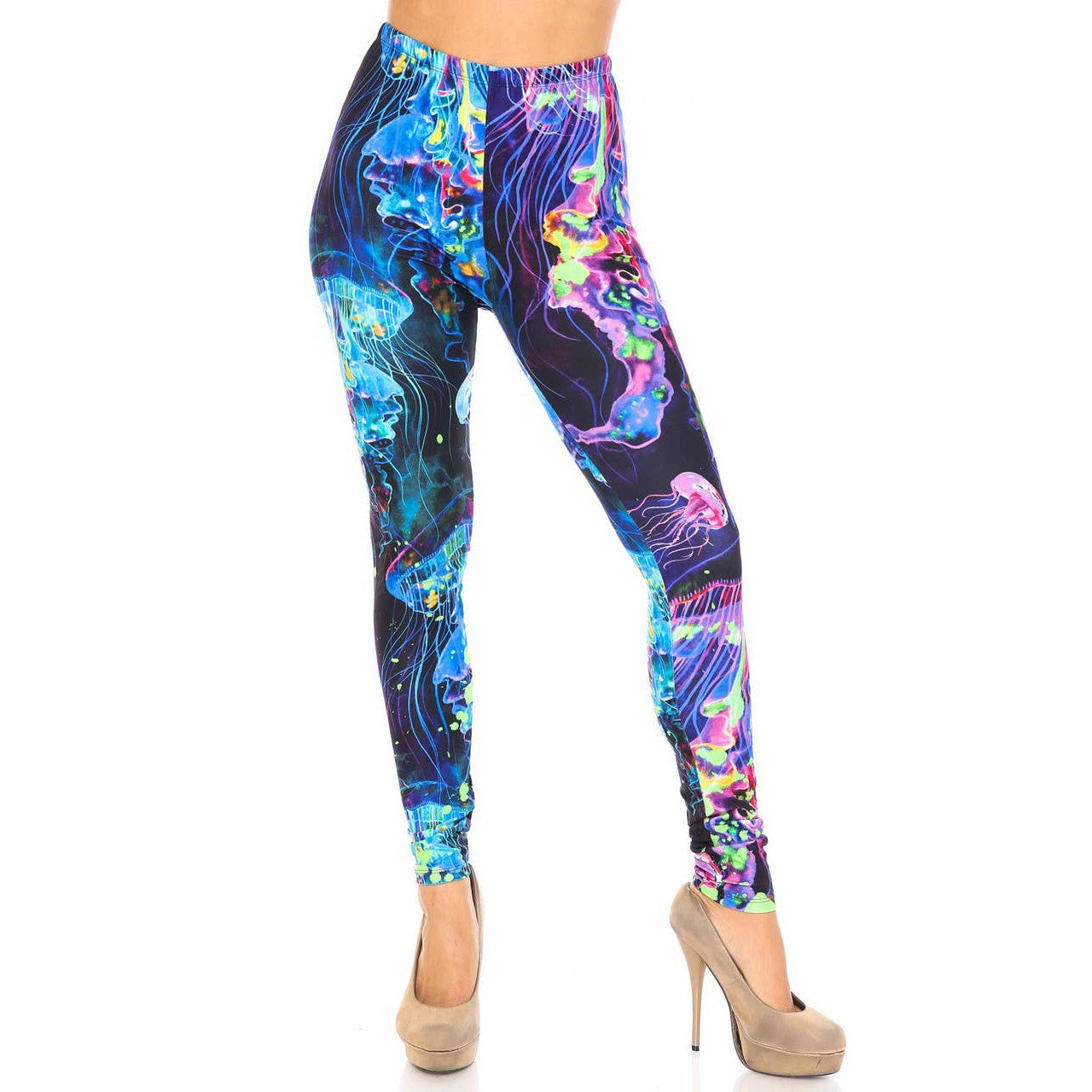 Creamy Soft Luminous Jelly Fish Leggings Sizes 0-5X Plus Size Available