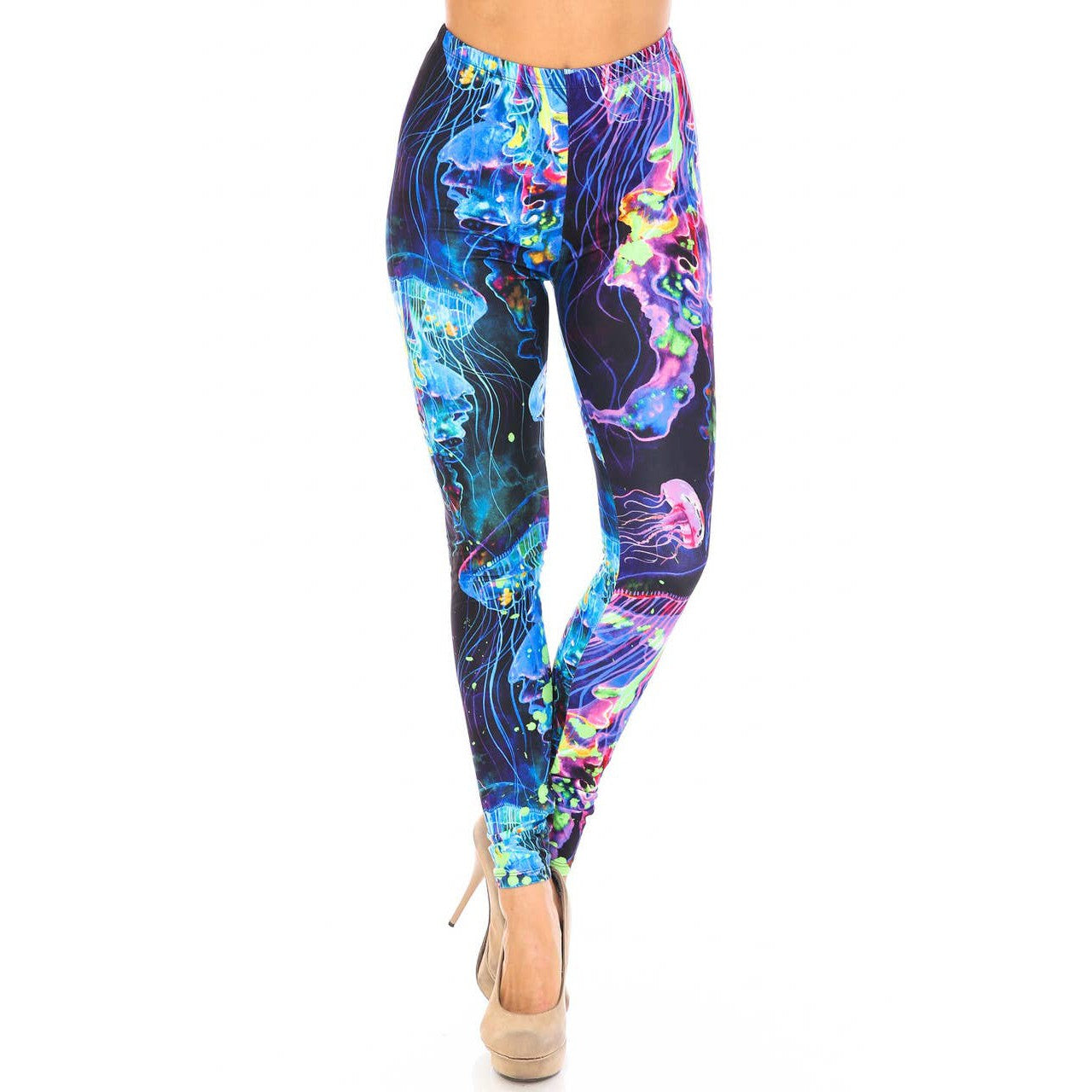 Creamy Soft Luminous Jelly Fish Leggings Sizes 0-5X Plus Size Available