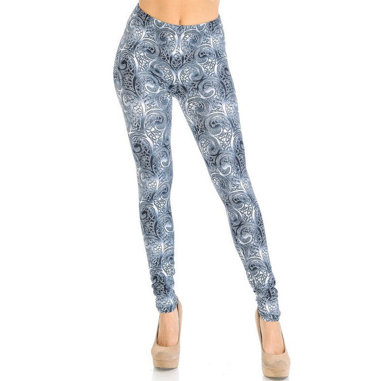 Creamy Soft Swirling Crystal Glass Leggings Sizes 0-5X Plus Size Available