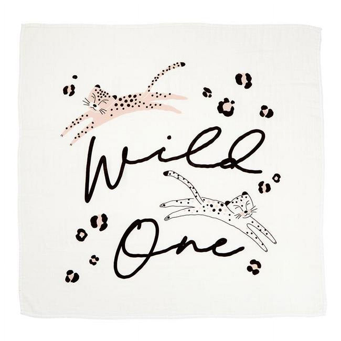 Wild One Swaddle Blanket in Cheetah Print in Pink and Black | 45" x 45"