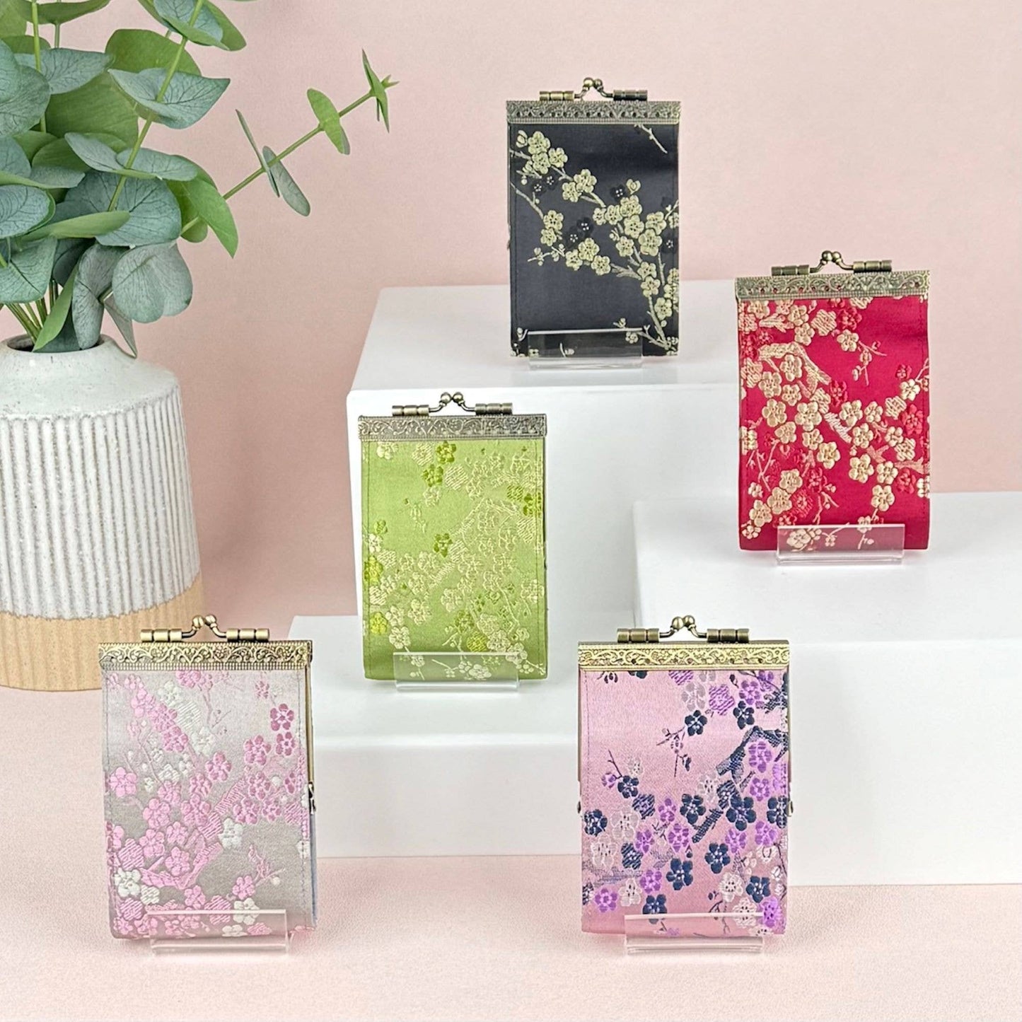 Credit Card Holder in Cherry Blossom Brocade | 10 Slots | RFID Blocking