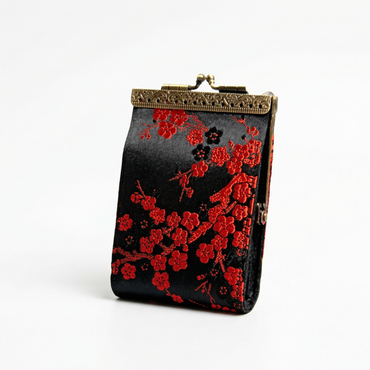 Credit Card Holder in Cherry Blossom Brocade | 10 Slots | RFID Blocking