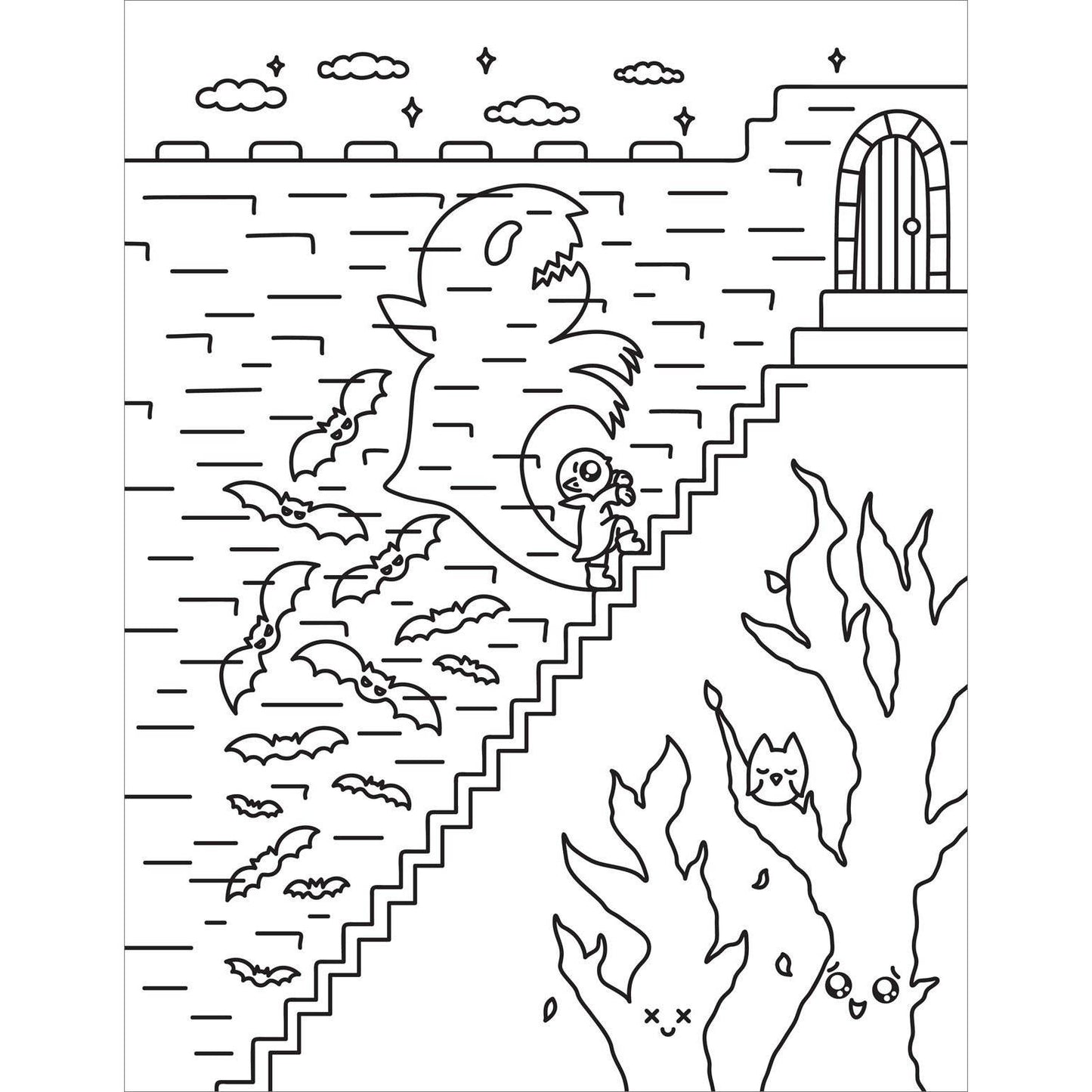 Creepy Cute Horror Coloring Book for Adults | Kawaii Monsters & Classic Scary Scenes