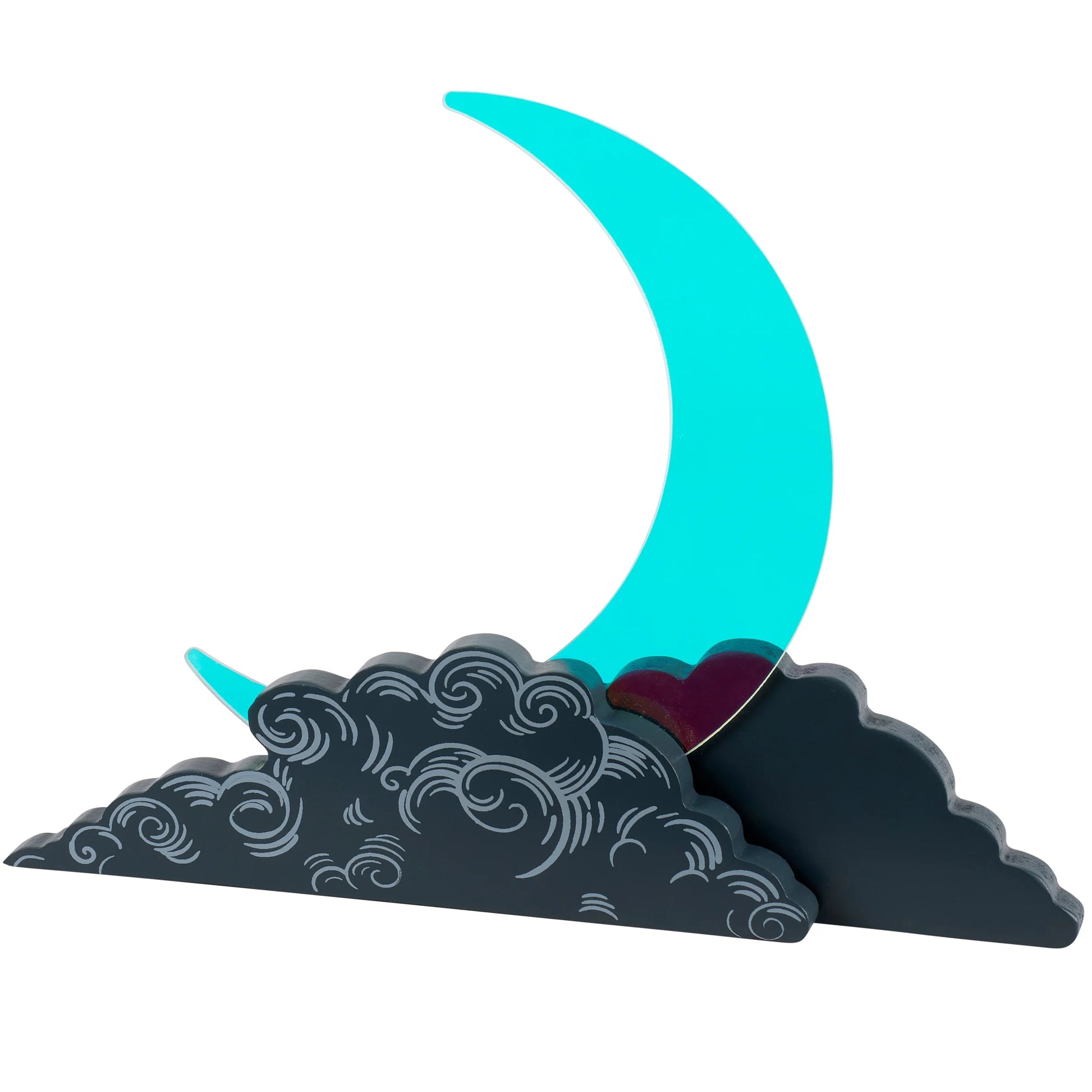Crescent Moon Sitter Double sided Design Acrylic Wood Decor The crescent-moon-sitter-double-sided-design-acrylic-wood-decor-the