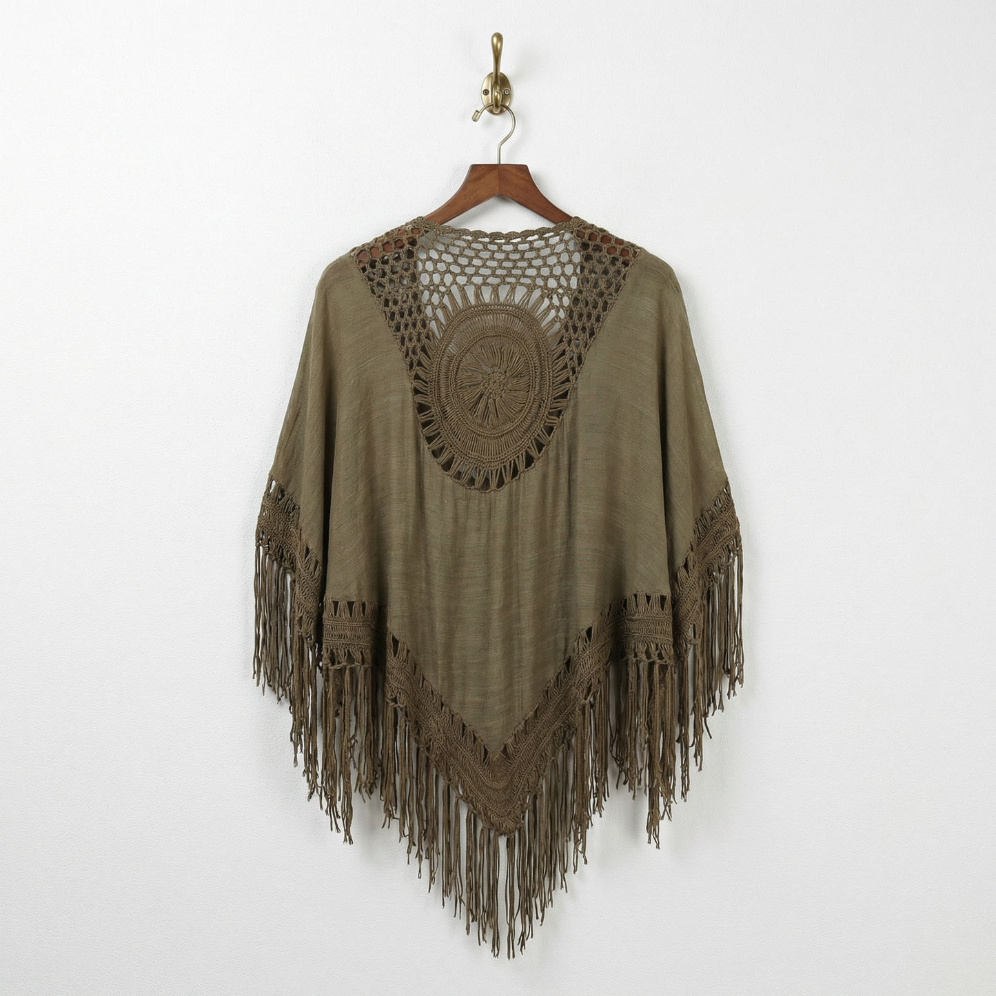 Crochet Back Tasseled Kimono | Bohemian Theme Cardigan Beachwear Cover-up