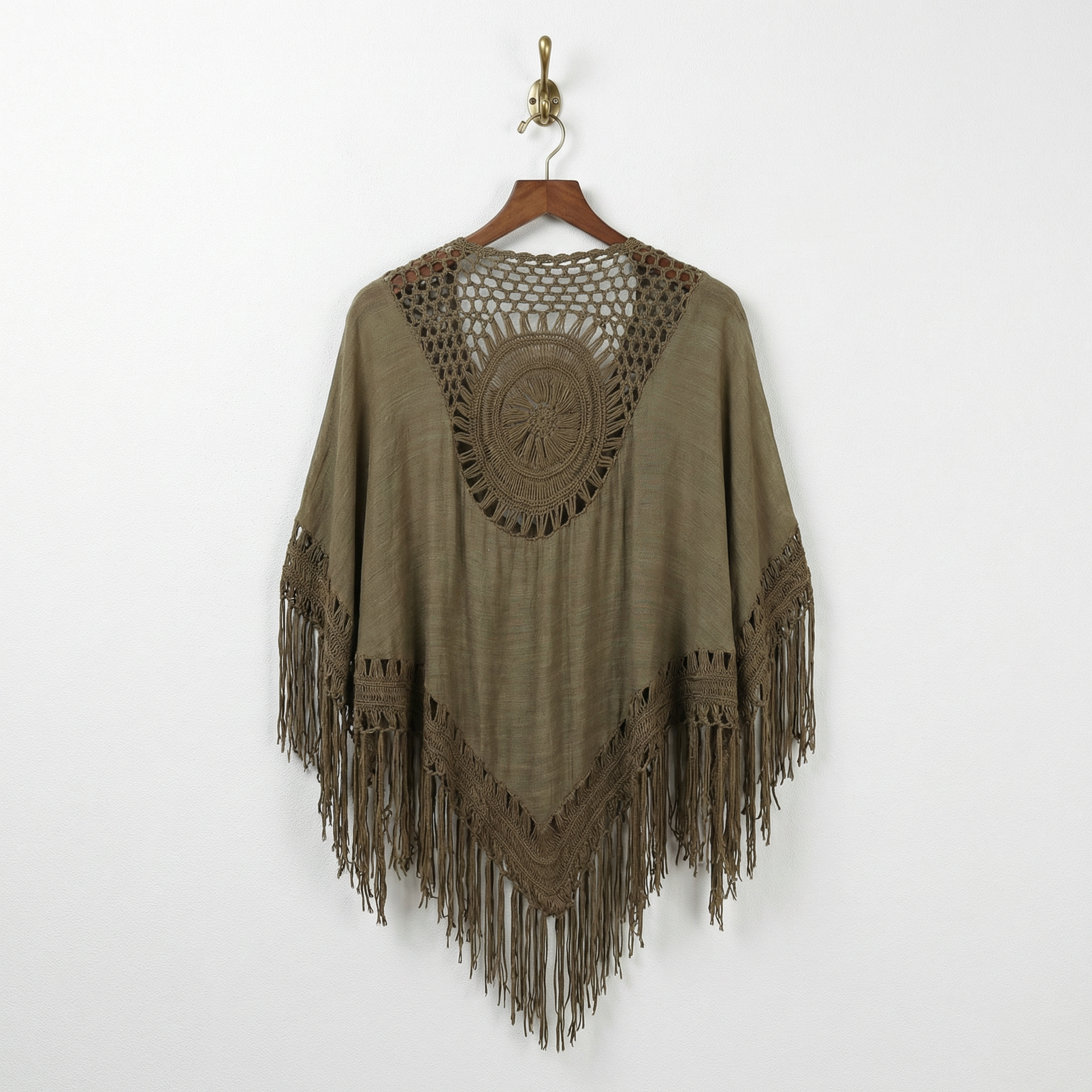 Crochet Back Tasseled Kimono | Bohemian Theme Cardigan Beachwear Cover-up