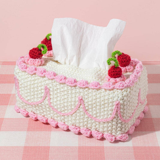 Crochet Cake Tissue Cover | Tissue Box Holder | 9" x 4.5" x 3.5"