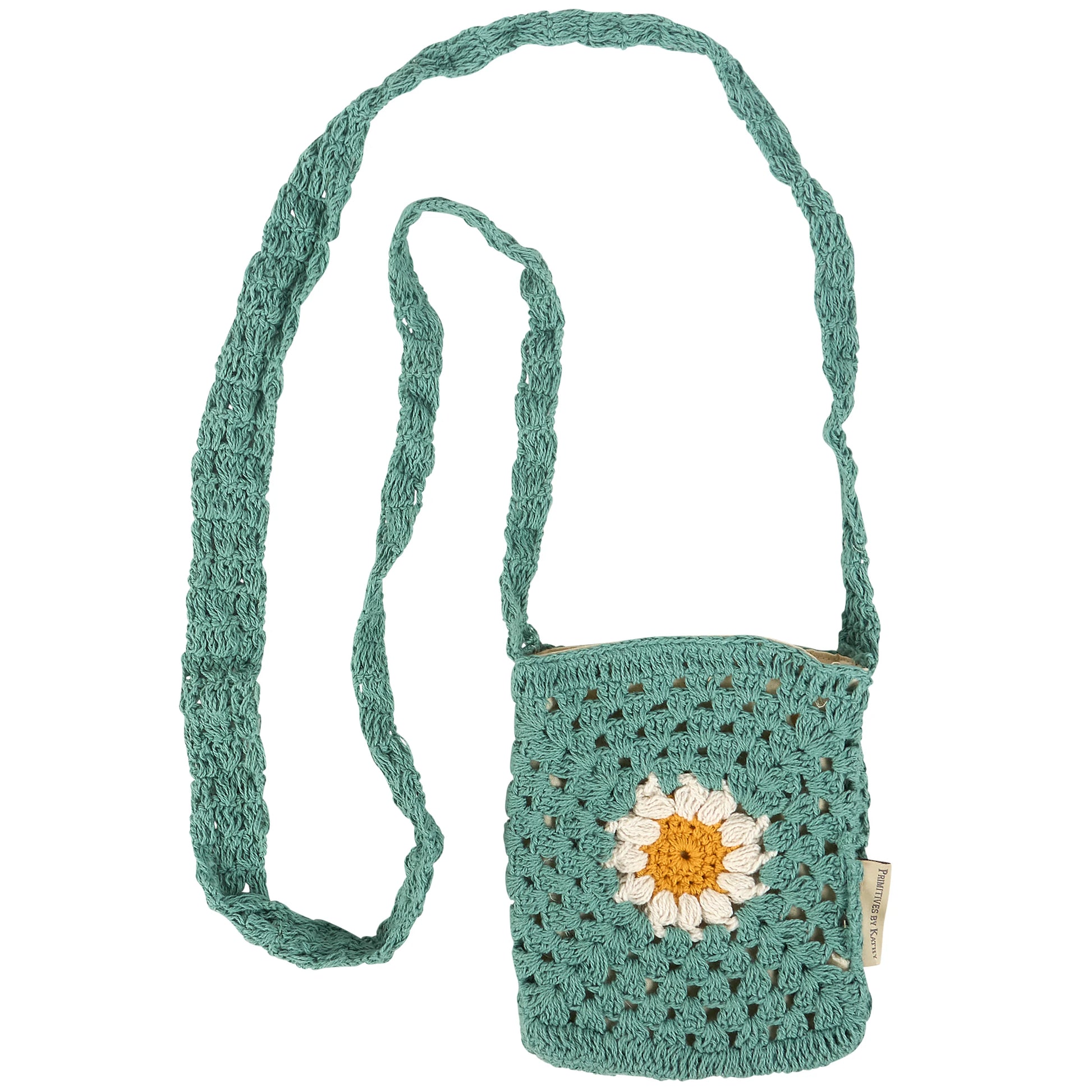 Daisy Crossbody Bag | Cotton Shoulder Sling Handbag | 6.5" x 8"