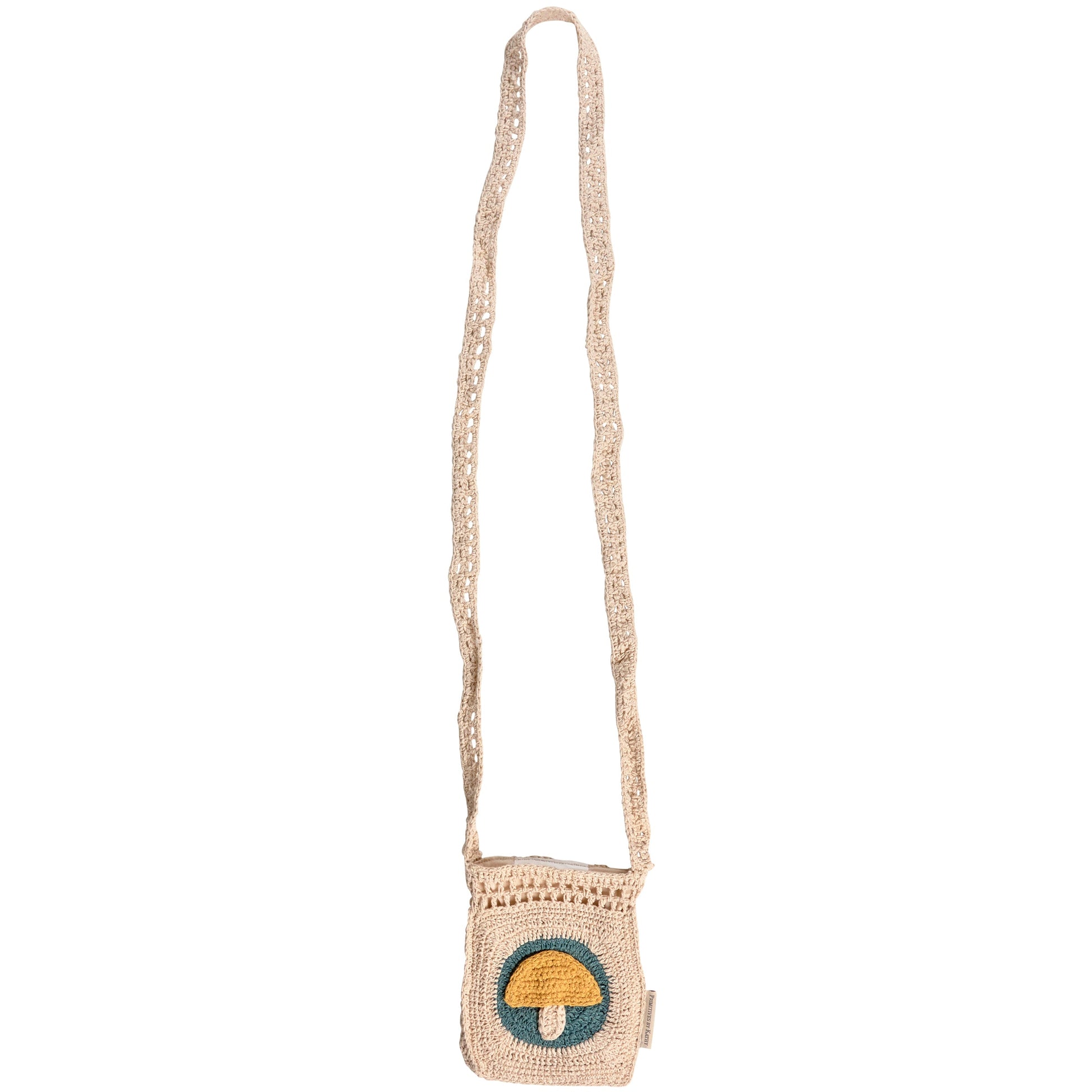 Crochet Mushroom Crossbody Bag | Boho Body Handbag | 8" x 8"