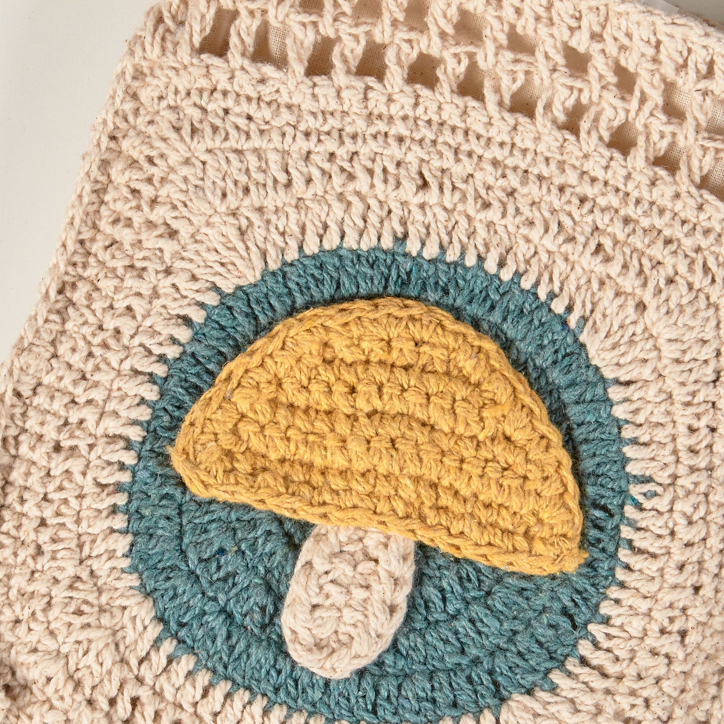 Crochet Mushroom Crossbody Bag | Boho Body Handbag | 8" x 8"