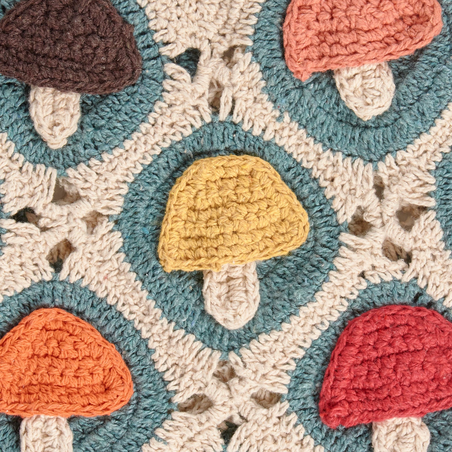 Crochet Mushroom Tote Bag | Everyday Nature-themed Bag | 10" x 12"