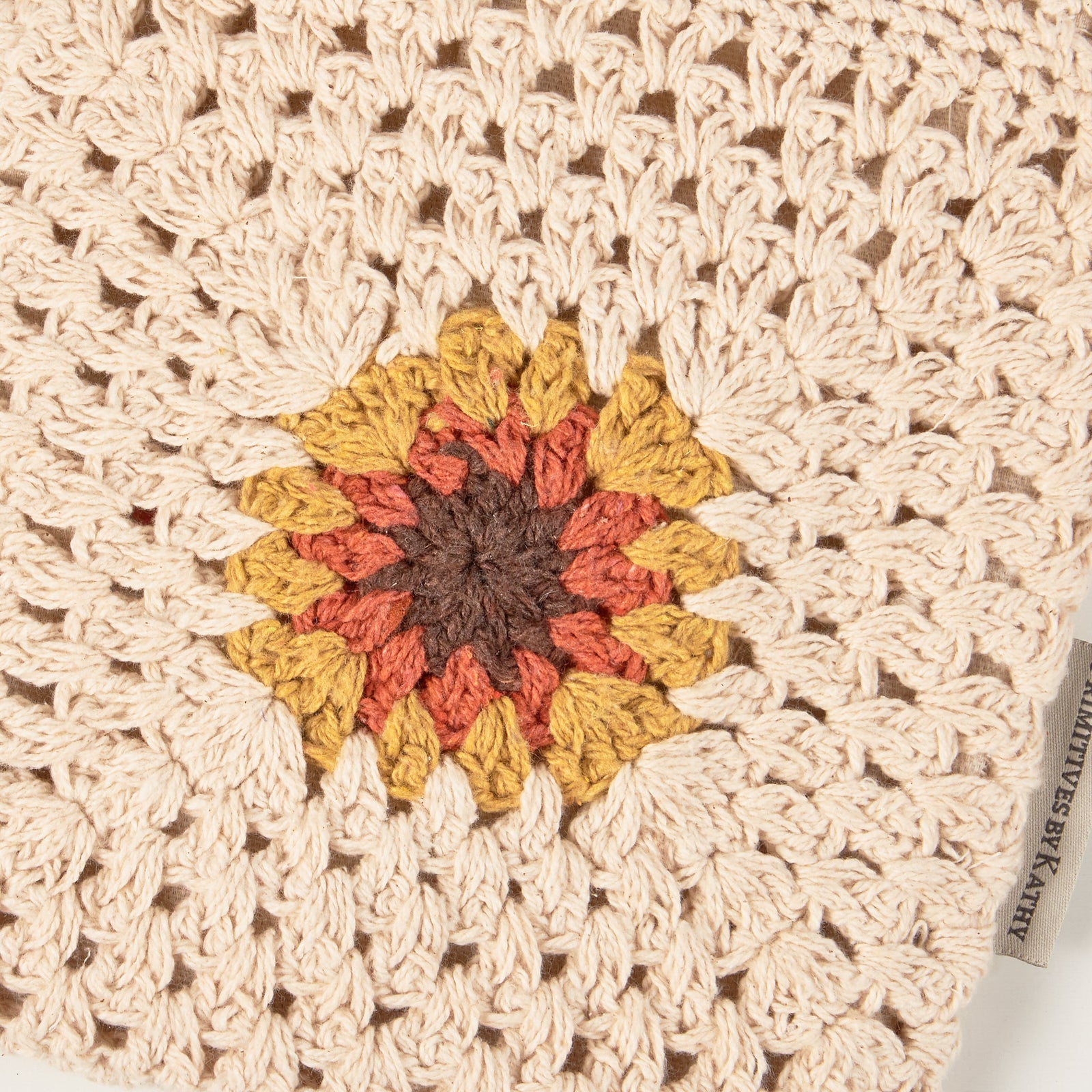 Crochet Sunflower Crossbody Bag | Shoulder Sling Handbag | 8" x 8"