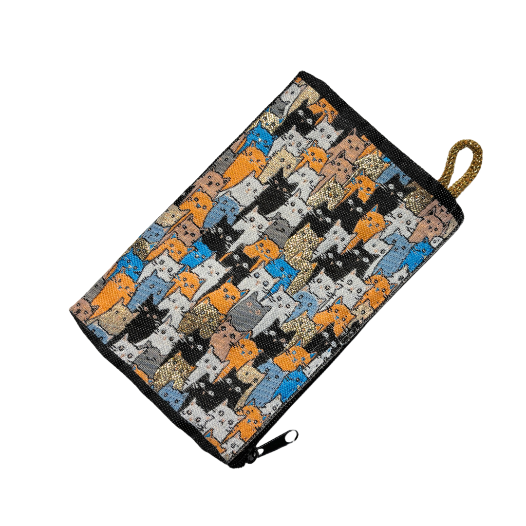 Crowd of Cats Coin Purse Zipper Credit Card Pouch | Handmade in Turkey | 4" x 5"
