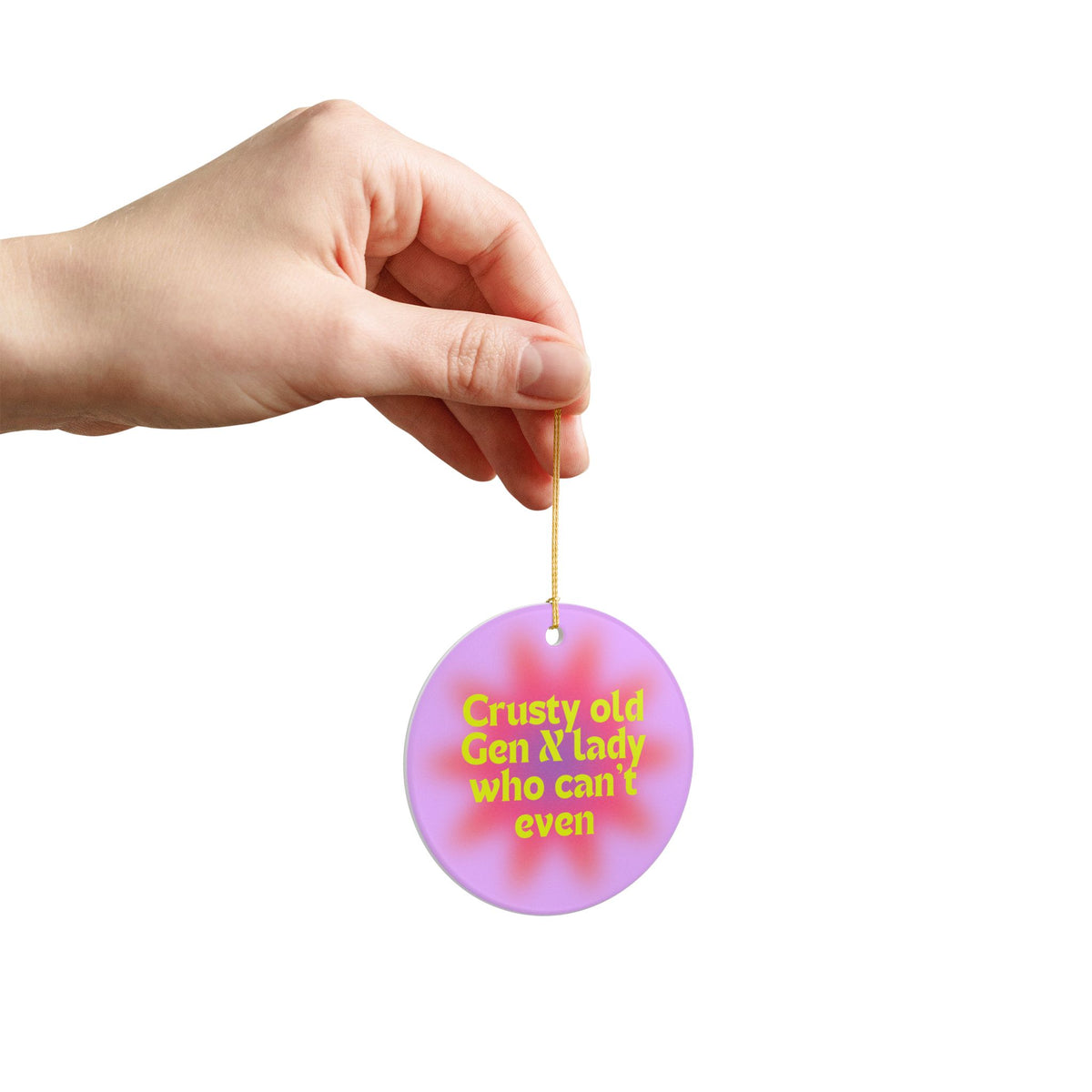 Crusty Old Gen X Lady Who Can't Even Ceramic Ornament | Funny Gen X Christmas Decor Gift for Women