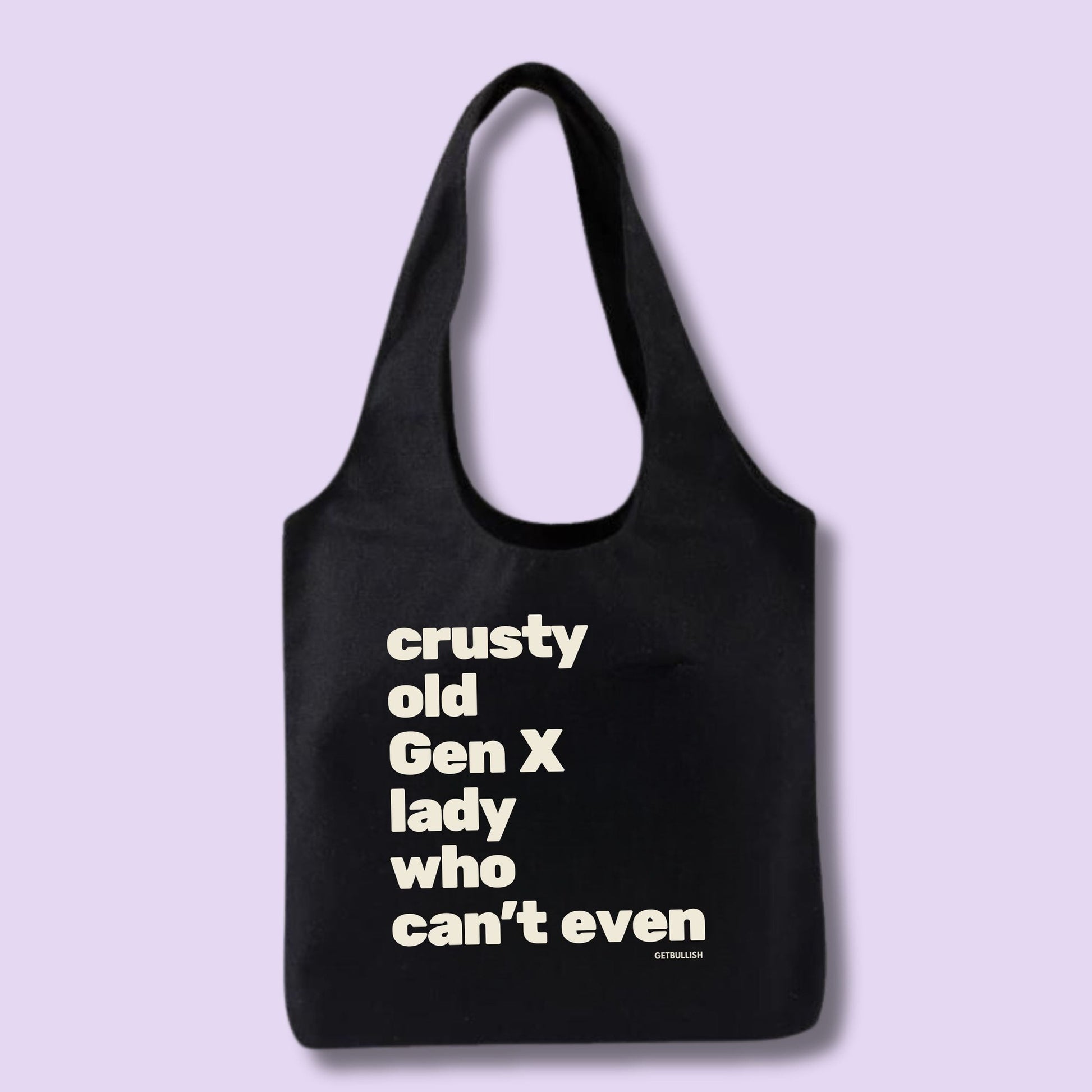 Crusty Old Gen X Lady Who Can't Even Keychain and Tote Bag Bundle | Motel Style Keyholder and Black Canvas Tote