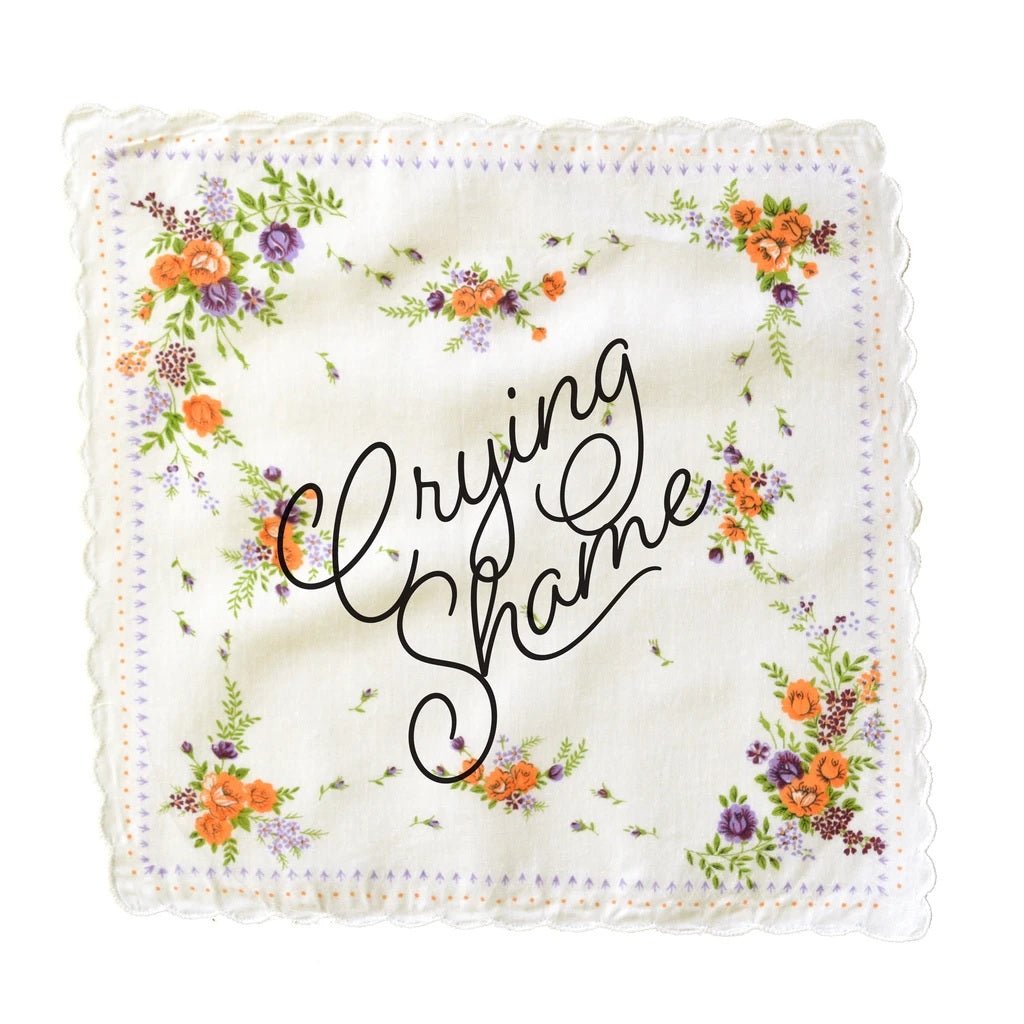 Crying Shame Hankie Retro Floral Print Cotton Handkerchief