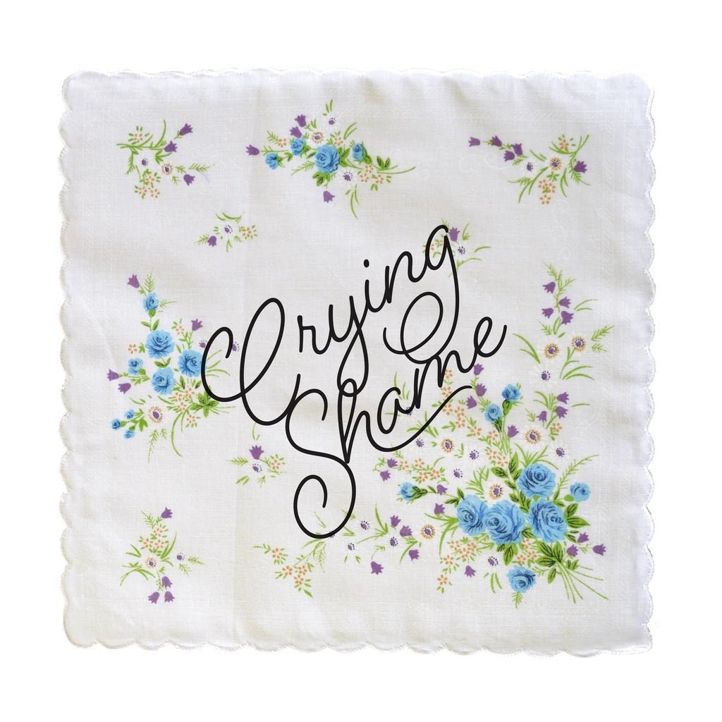 Crying Shame Hankie Retro Floral Print Cotton Handkerchief