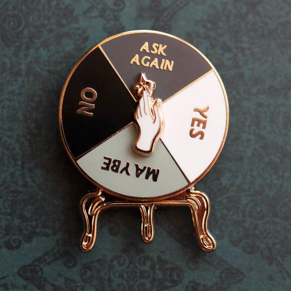Crystal Ball Spinner Pin | Fortune Telling Enamel Pin Gold