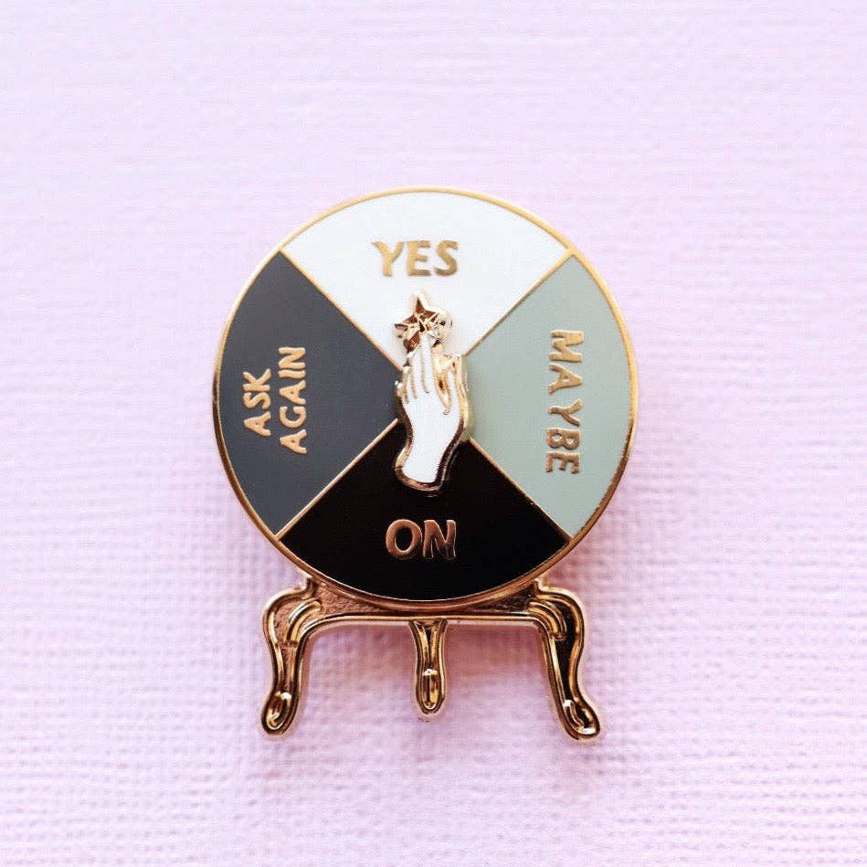 Crystal Ball Spinner Pin | Fortune Telling Enamel Pin Gold